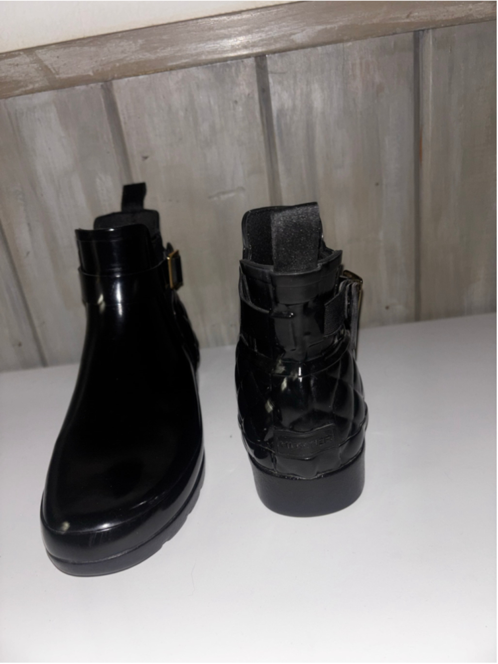 Hunter Quilted Chelsea Lightweight Gloss Rain Boots Women’s size 7 - Picture 5 of 11